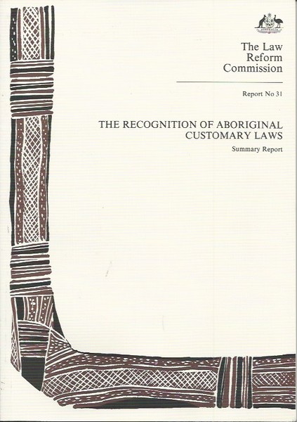 recognition-of-aboriginal-customary-laws-by-the-law-reform-commission-the-elizabeth-s-bookshop