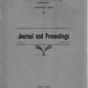 The Western Australian Historical Society: Journal and Proceedings Vol. II Part XV