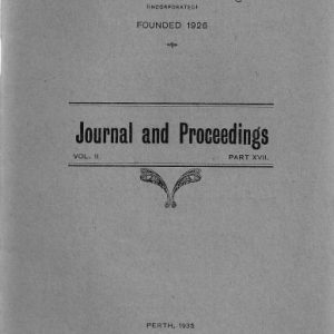 The Western Australian Historical Society: Journal and Proceedings Vol. II Part XVII