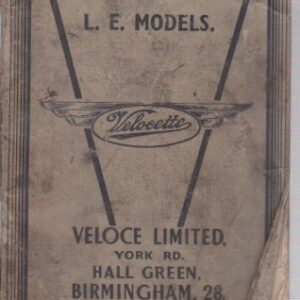 Velocette L. E.  Owner’s Handbook 1952 Veloce Ltd Original Vintage L.E. Collectable